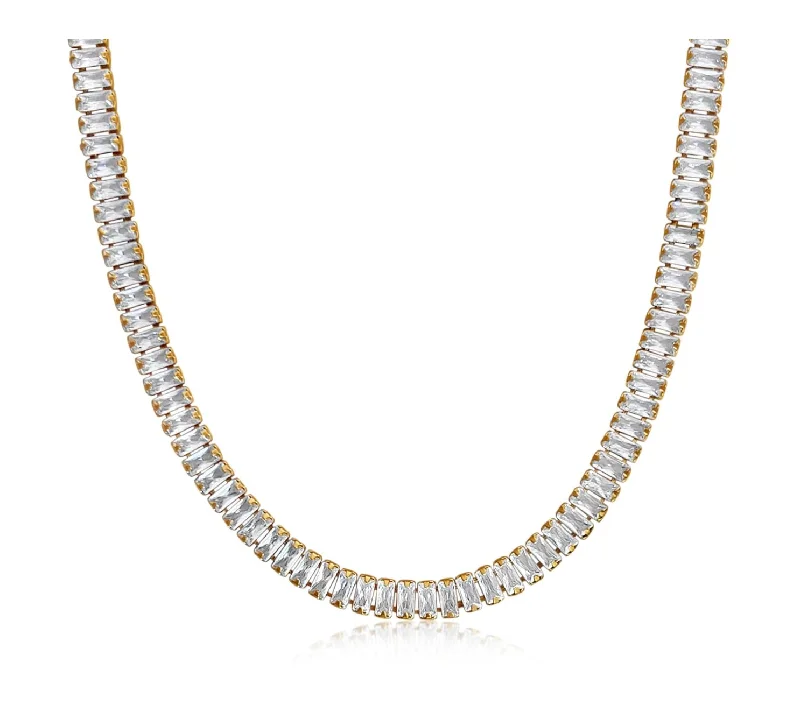 Shayna Baguette Tennis Necklace