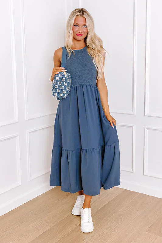 Plus size dresses with strong stitching last years -Oceanside Brunch Smocked Midi