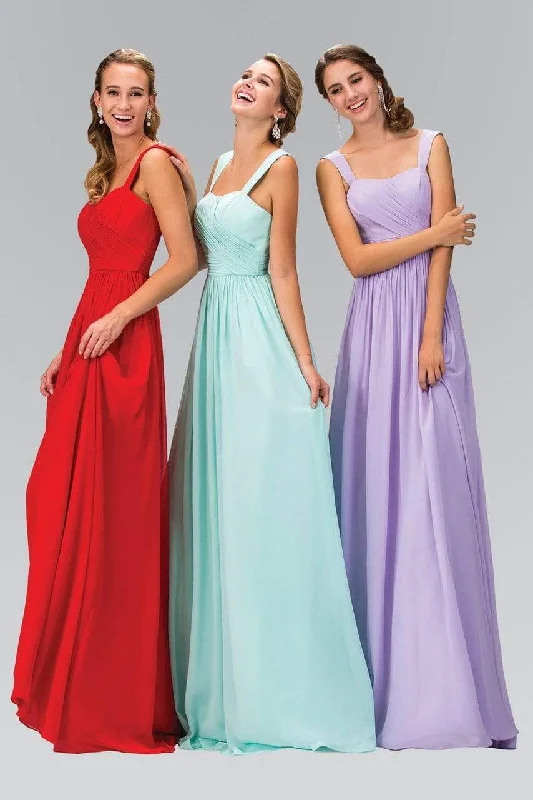 Plus size dresses for minimalist style stay clean -Elizabeth K - GL1386 Sleeveless Shoulder Straps Chiffon Long Dress