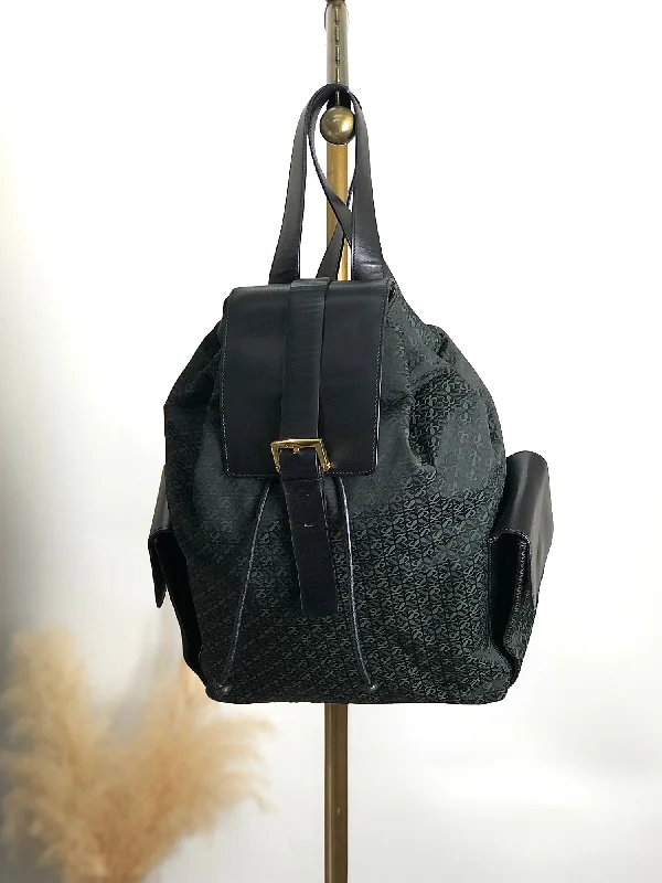 Padded shoulder backpack for comfortable long wear -LOEWE Backpack Green Vintage si4hbw