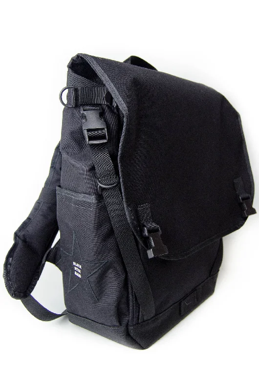 Roll-top backpack for versatile waterproof protection -Black Flap Top Backpack