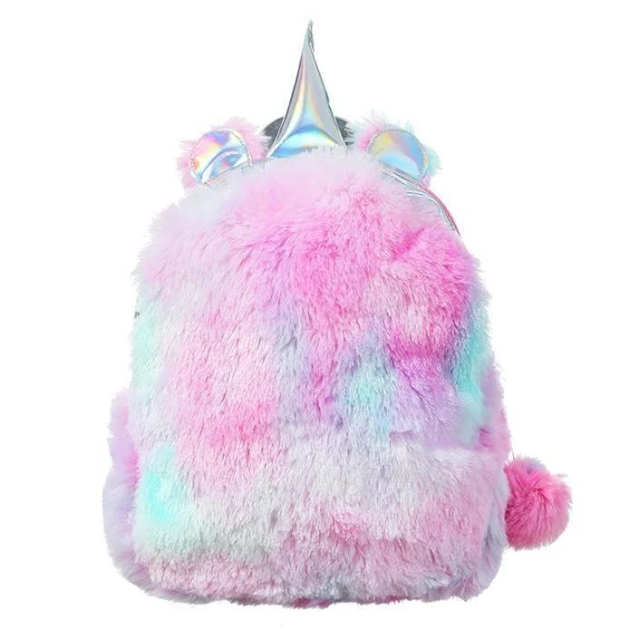 Premium travel backpack with lockable zipper security -Milky Pastel Unicorn Backpack