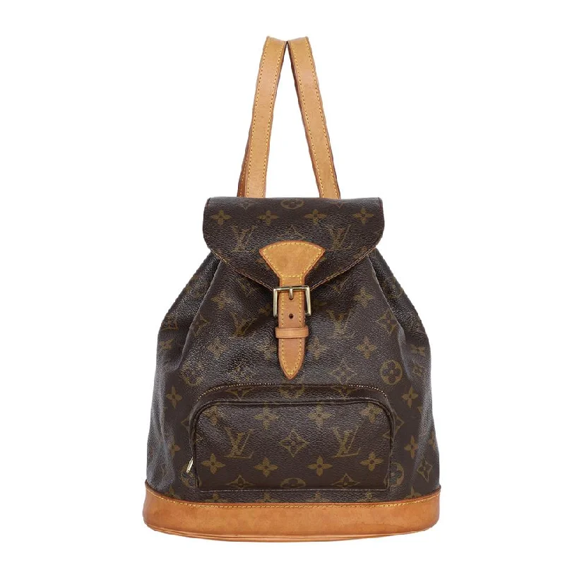 Casual denim backpack for everyday casual outings -Monogram Canvas Montsouris Backpack MM (Authentic Pre-Owned)