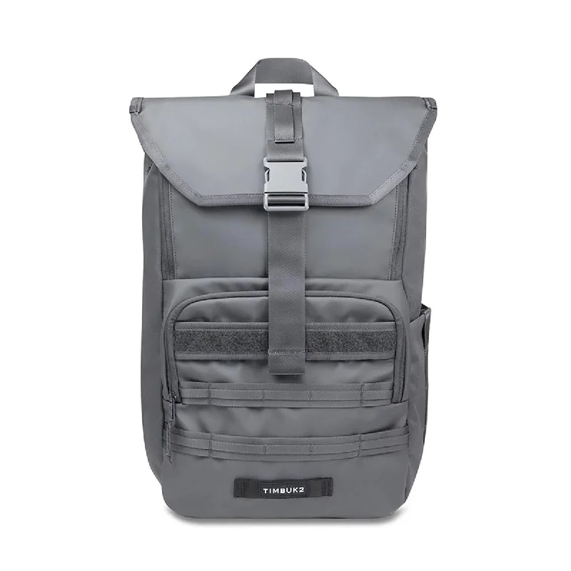 Retro canvas backpack with leather strap details -Timbuk2 Spire 2.0 Backpack - Steel