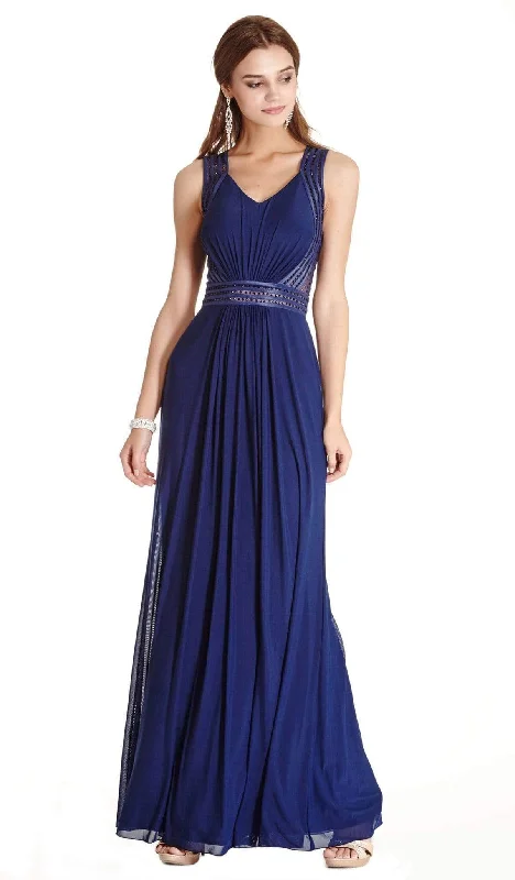 Plus size dresses with midi lengths balance well -Aspeed Design - Chic V-neck Sheath Evening Dress