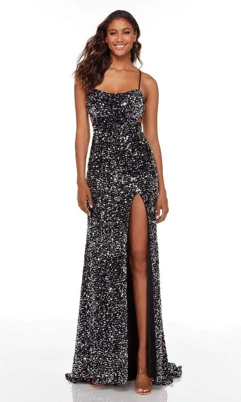 Affordable plus size dresses for casual days stay chic -Alyce Paris - 61186 Sequin Cutout Back Gown