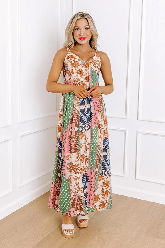 Plus size dresses with cap sleeves feel dainty -Cute As Can Be Color Block Maxi Dress