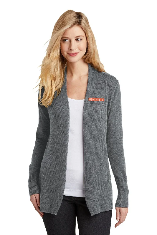 Compact backpack with side water bottle holders -Port Authority Ladies Open Front Cardigan Sweater, Medium Heather Grey [Fooda Manager]