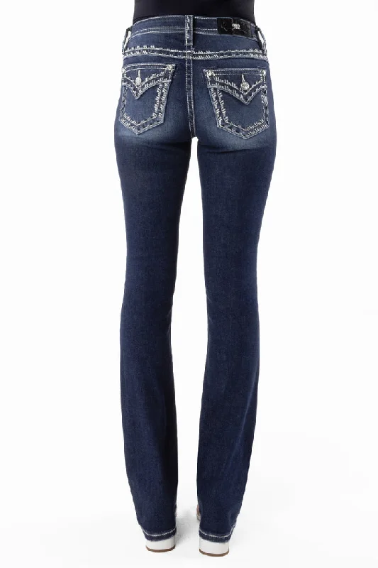 Anniversary Jeans for Special -Metallic Border Stitch Bootcut Jeans