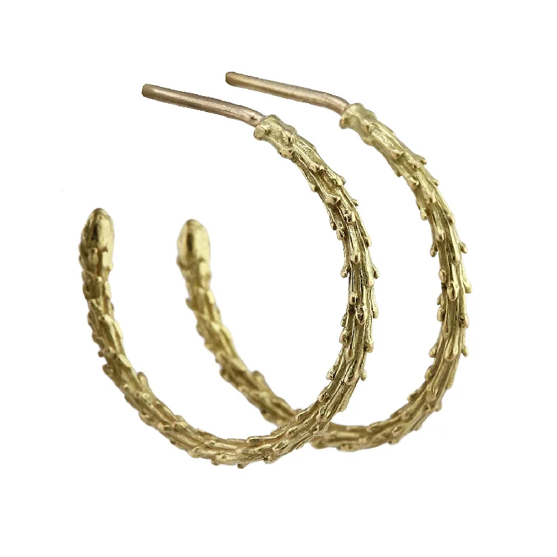 Hoop earrings with twisted leather for a chic and modern boho look-18k Yellow Gold Tahoe Hoop - Small