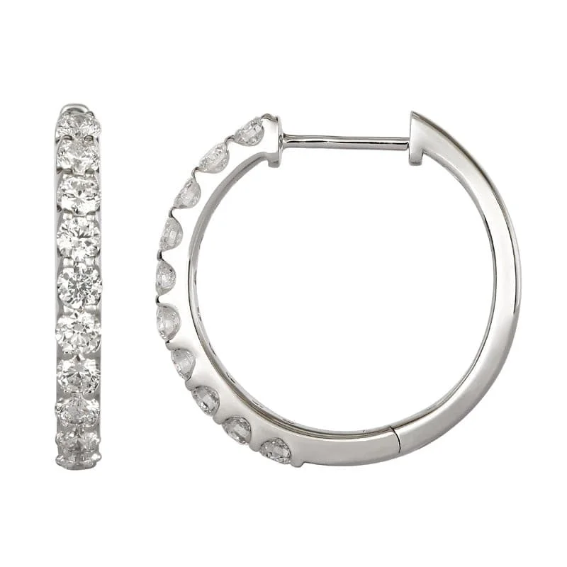 Best hoop earrings with butterfly motifs for a playful and whimsical appearance-1 Carat Diamond Hoop Earrings 20mm