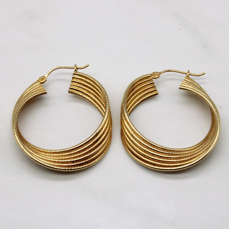 Hoop earrings with intricate designs for a unique and artistic appearance-Yellow Gold Twist Hoops |