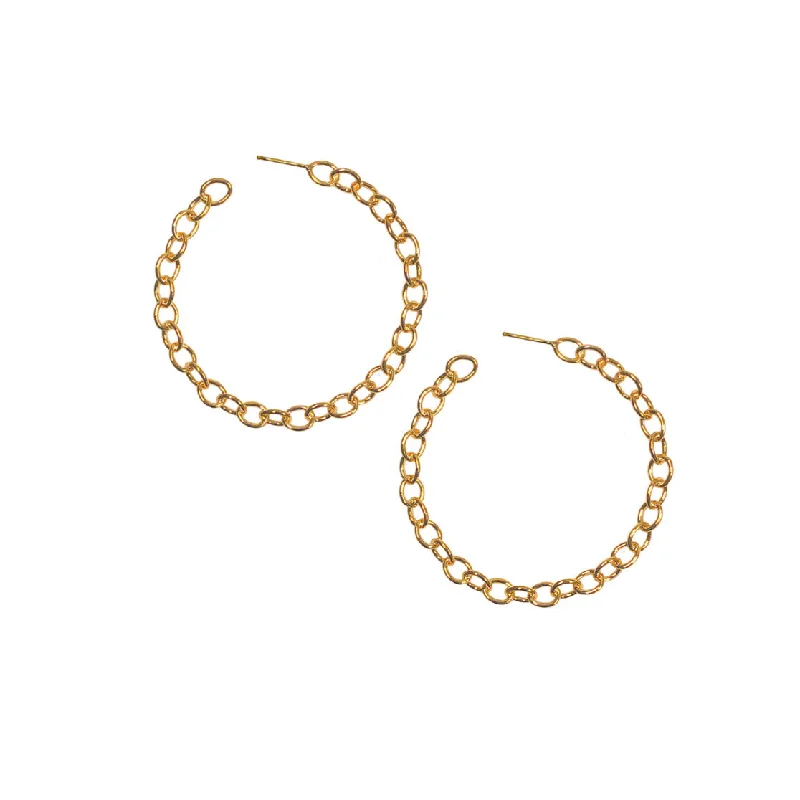 Hoop earrings with abstract shapes for an artistic and creative touch-18k Vermeil Chain Hoops