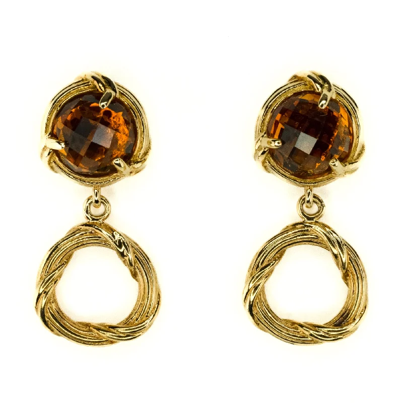 Hoop earrings with luxe velvet finishes for a rich and luxurious touch-3.86ctw Peter Thomas Roth Citrine Earrings in 18K Yellow Gold