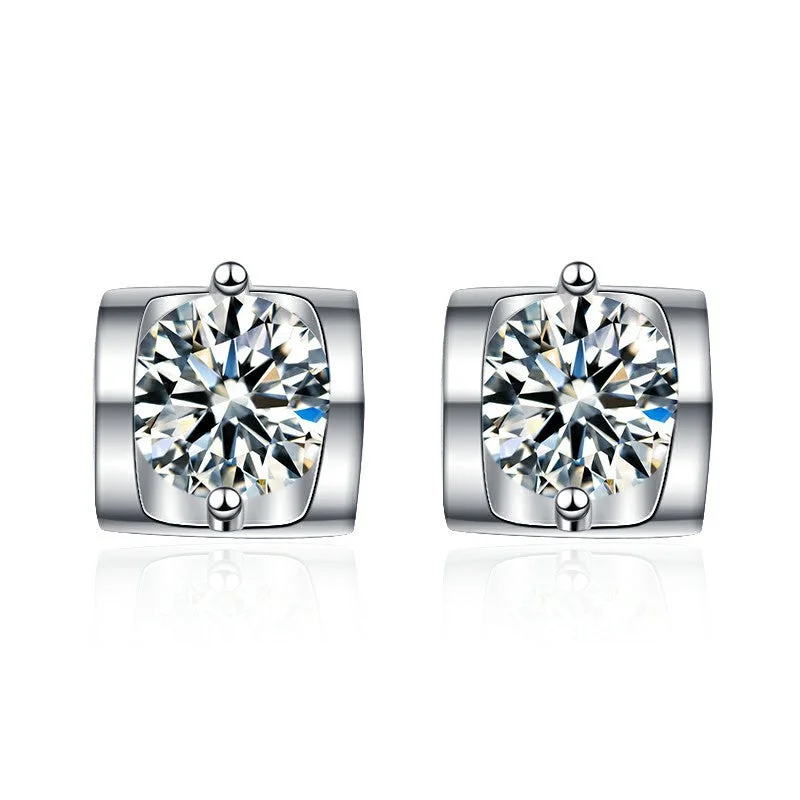 Best hoop earrings with geometric triangle shapes for a modern, chic design-Angel's Kiss Moissanite Earrings for Women