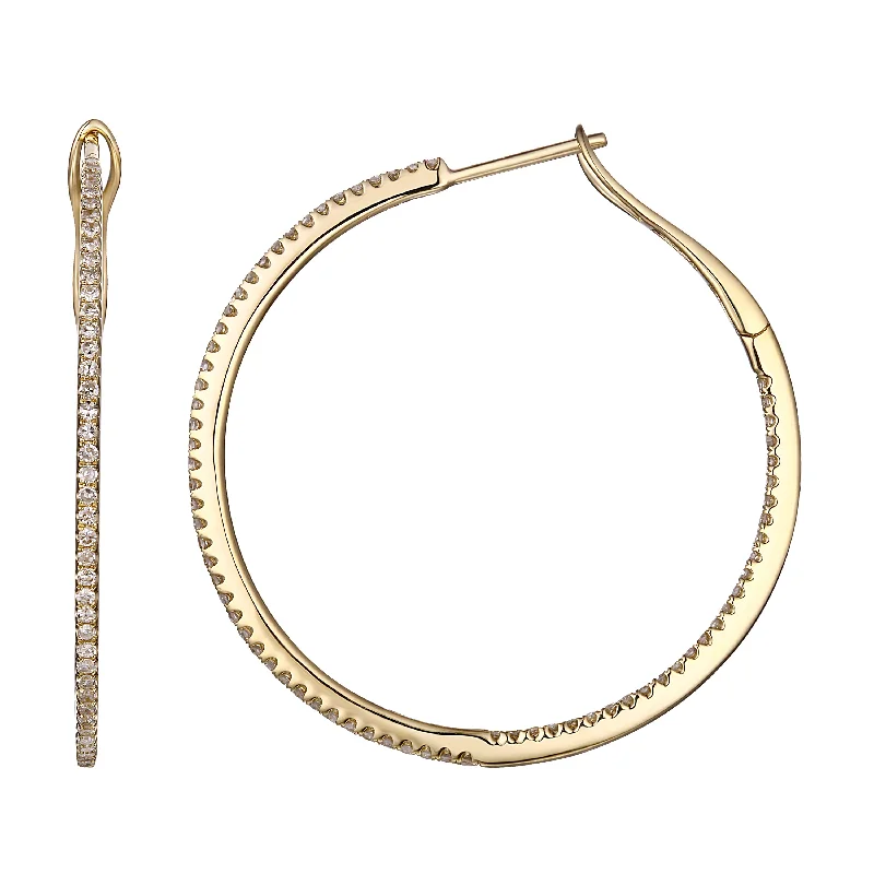 Best hoop earrings with geometric pendants for a modern, chic appeal-Big Diamond Hoop Earrings