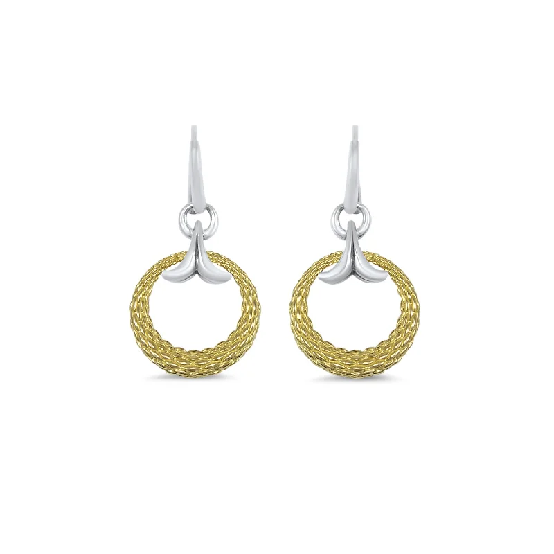 Hoop earrings with diamond-cut surfaces for added sparkle and shine-Capulet Drop Earring - Two Tone Gold + Silver