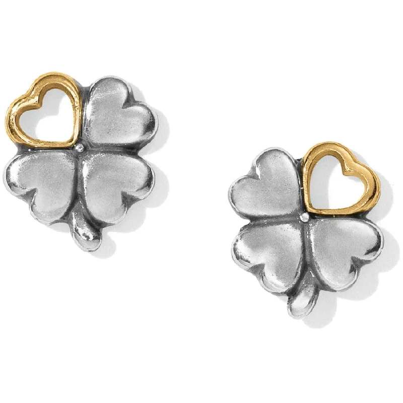 Best hoop earrings with lever-back closures for secure and easy wear-Clover Heart Mini Post Earrings