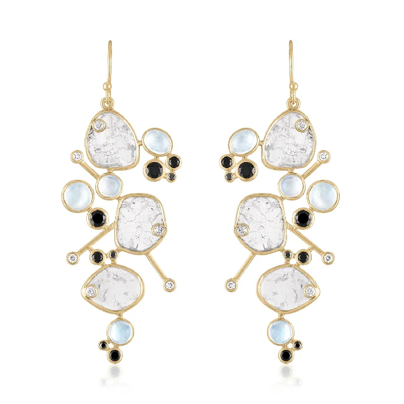 Best hoop earrings with marbled designs for a trendy and artistic effect-ETHERIA CLUSTER EARRINGS MOONSTONES XL