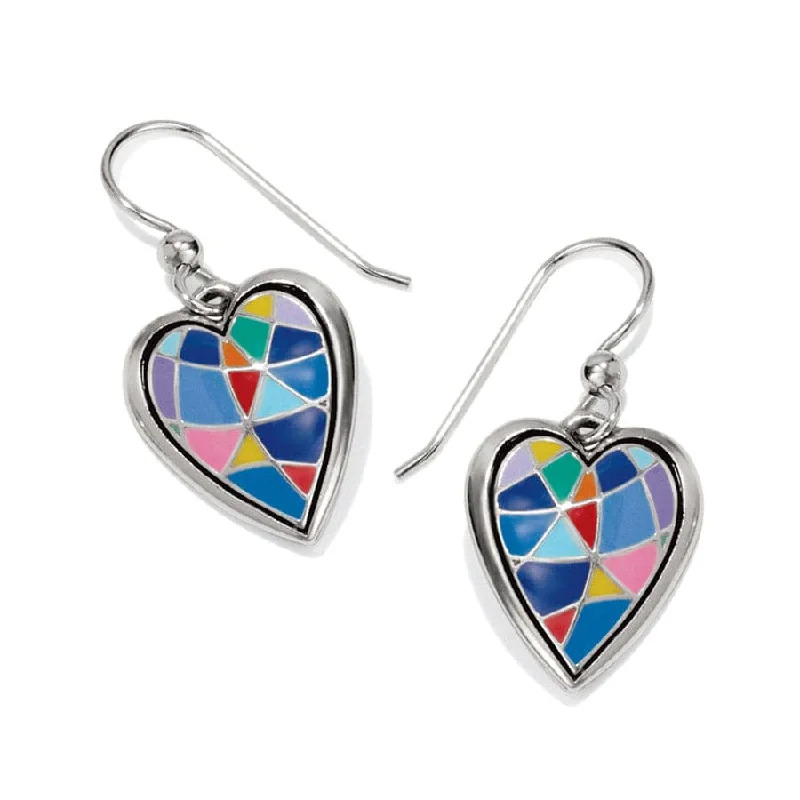 Best hoop earrings with custom engravings for a personalized and meaningful gift-Colormix Heart French Wire Earrings