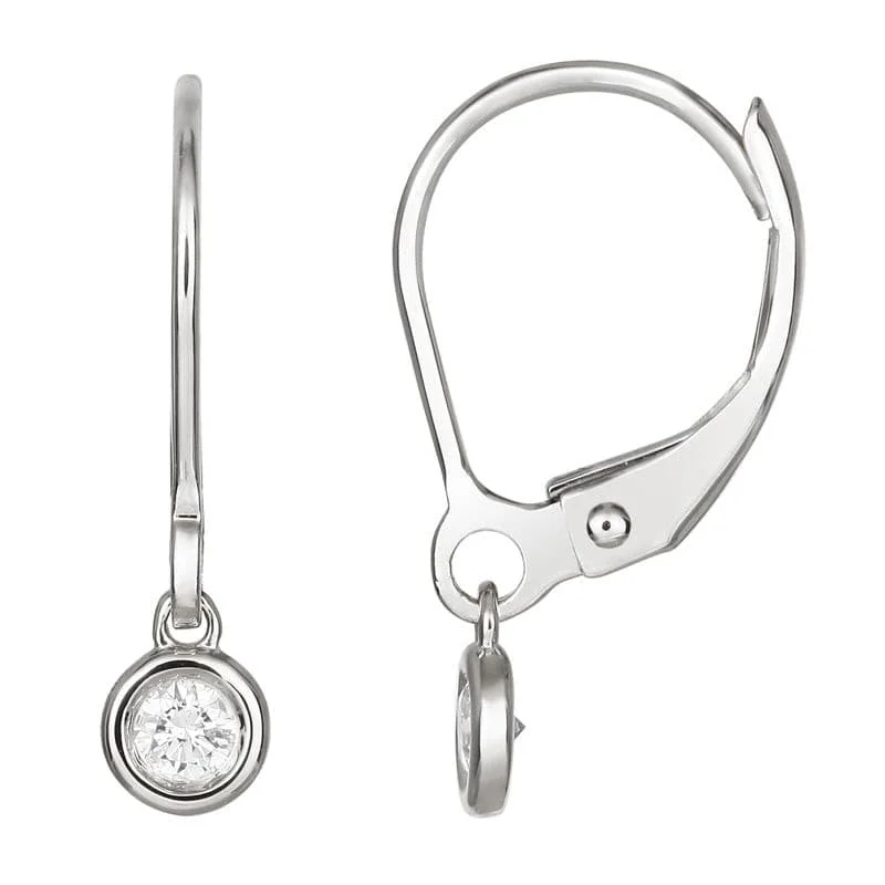 Best hoop earrings with custom engravings for a personalized and meaningful gift-Dangling Diamond Bezel Earrings