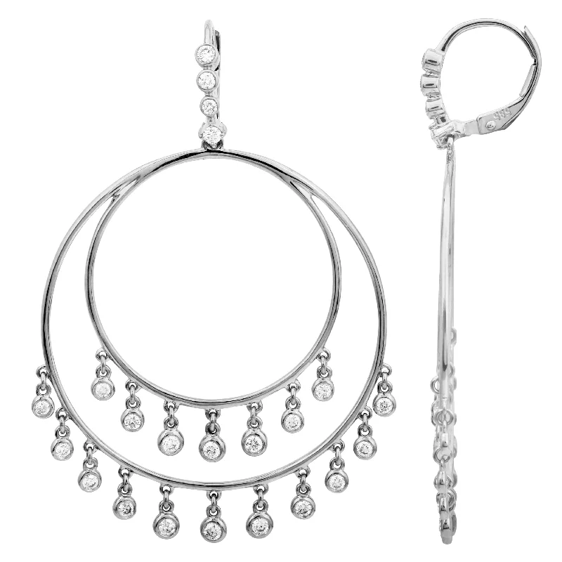 Hoop earrings with spiral designs for a dynamic and fluid look-Dangling Diamond Boho Earrings