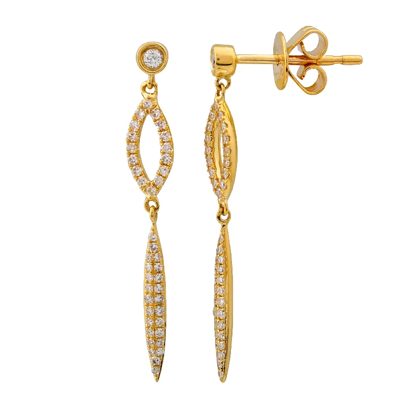 Hoop earrings with satin finishes for a smooth and elegant appearance-Dangling Diamond Spike Earrings