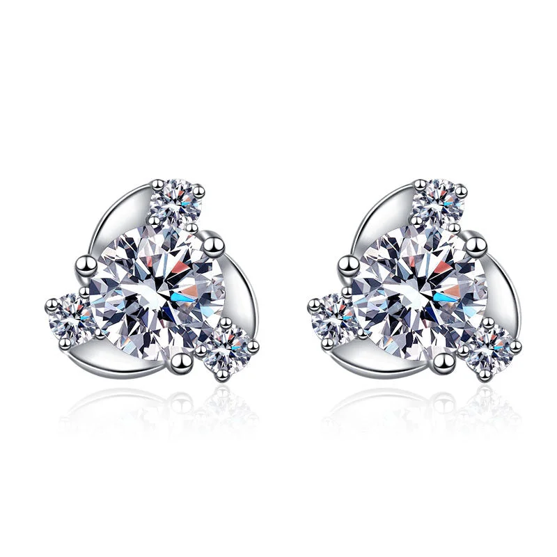 Best hoop earrings with matte finish for a sophisticated, understated design-Delicate Windmill Moissanite Earrings