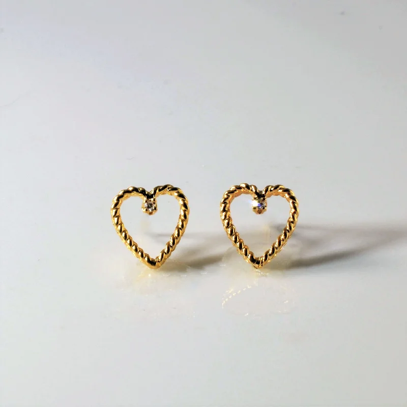 Best hoop earrings with gold-plated finishes for an affordable luxury vibe-Diamond Heart Earrings | 0.03ctw |