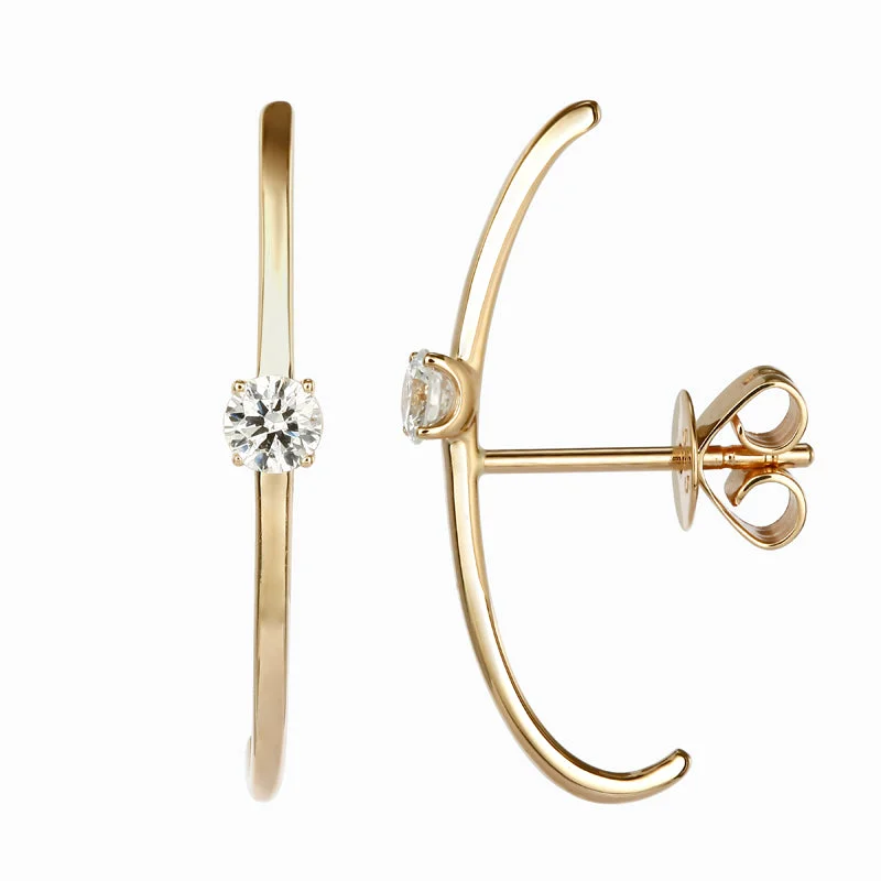 Best hoop earrings with crescent-shaped designs for a bold, moon-inspired style-Diamond Suspender Cuff Earring