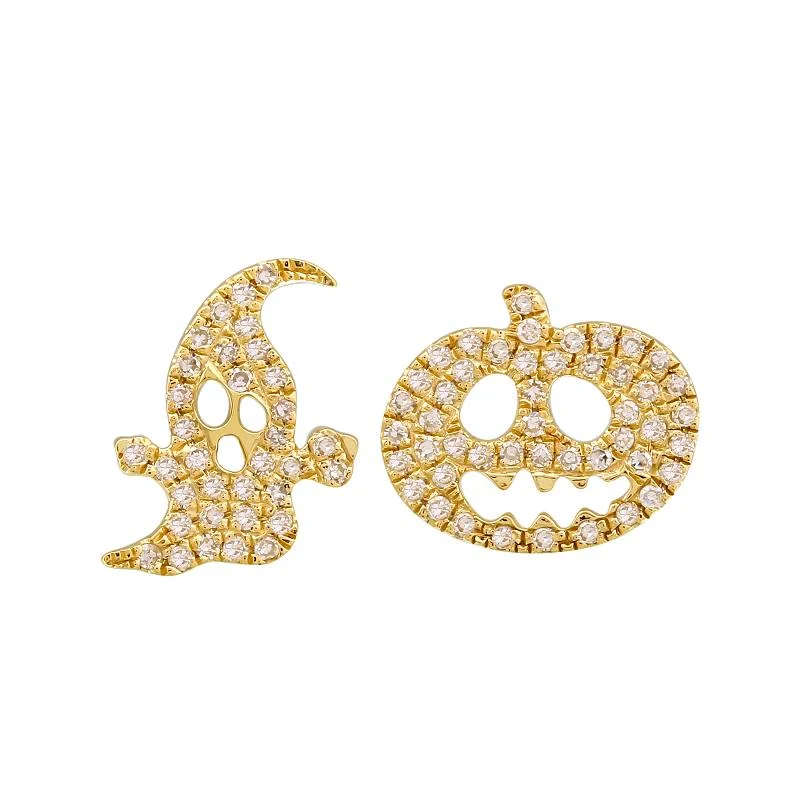 Best hoop earrings with Swarovski crystals for added sparkle and luxury-Ghostly Jack-O-Lantern Earrings