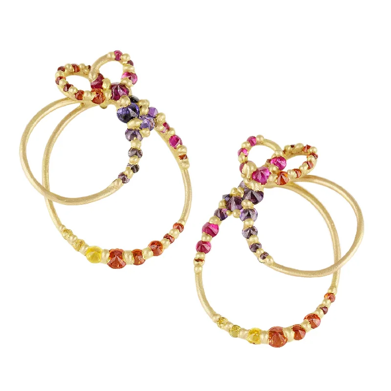 Hoop earrings with colorful beads for a fun and playful vibe-Infinity Earrings - Supernova Sapphire Colorway