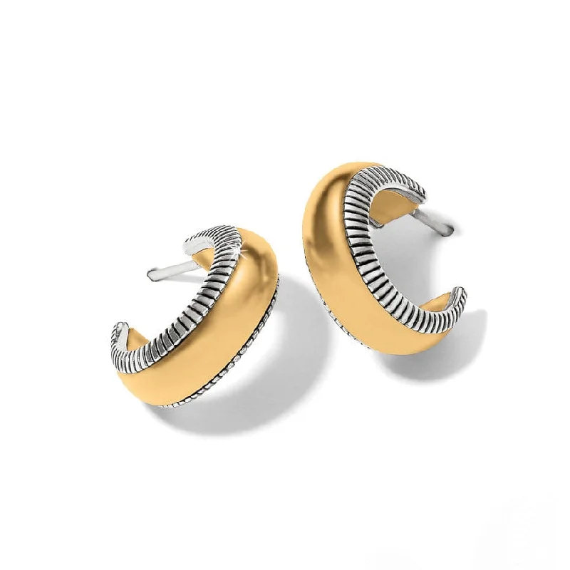 Best hoop earrings with infinity designs for a timeless and meaningful symbol-Interlok Noir Golden Small Hoop Earrings