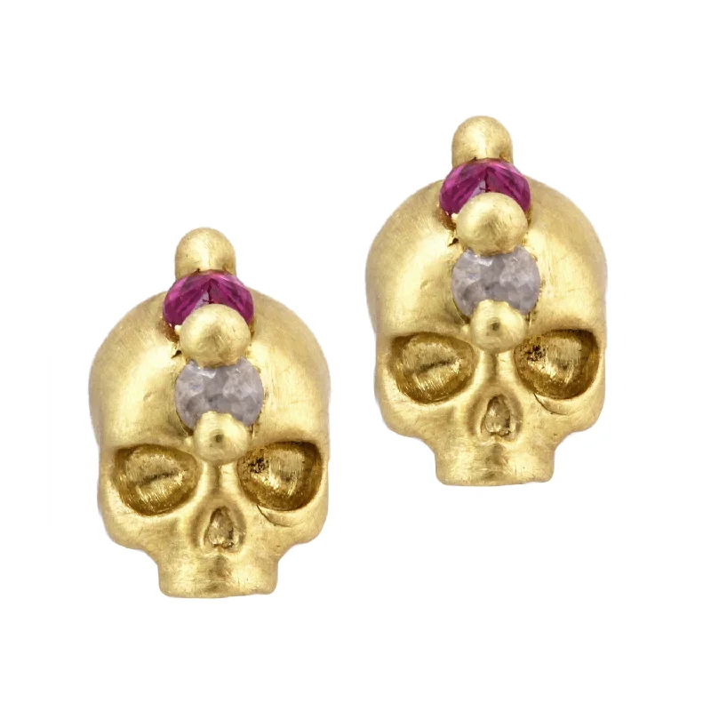 Best hoop earrings with snake-inspired designs for an edgy and fierce vibe-Island of Idols Skull Studs