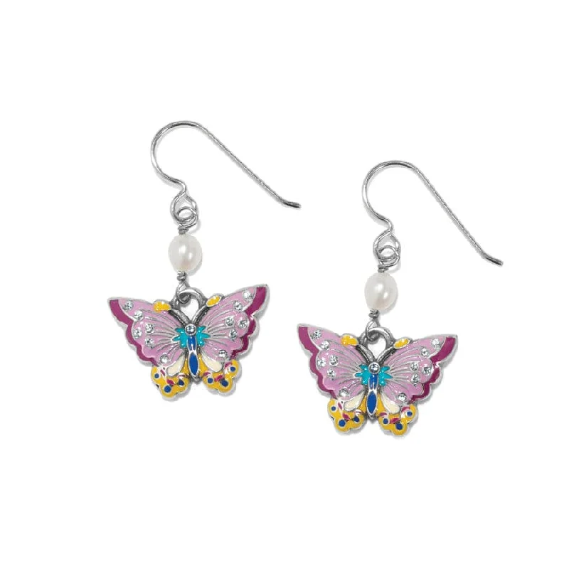 Best hoop earrings with vintage coins for a retro, antique-inspired style-Kyoto In Bloom Butterfly French Wire Earrings