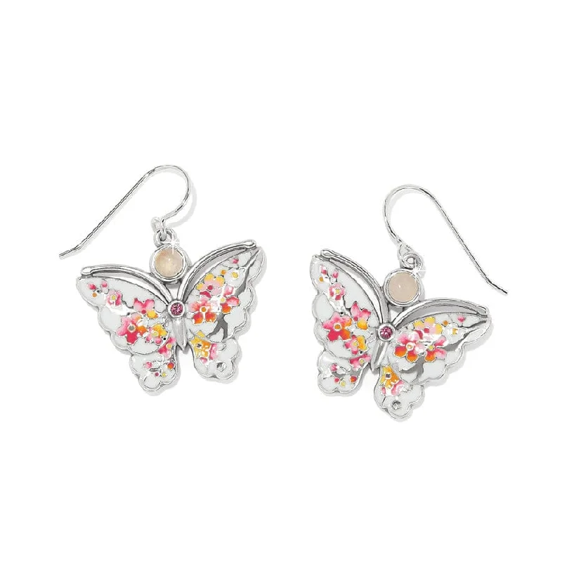 Best hoop earrings with tribal designs for a cultural and exotic aesthetic-Kyoto In Bloom Sakura Butterfly French Wire Earrings