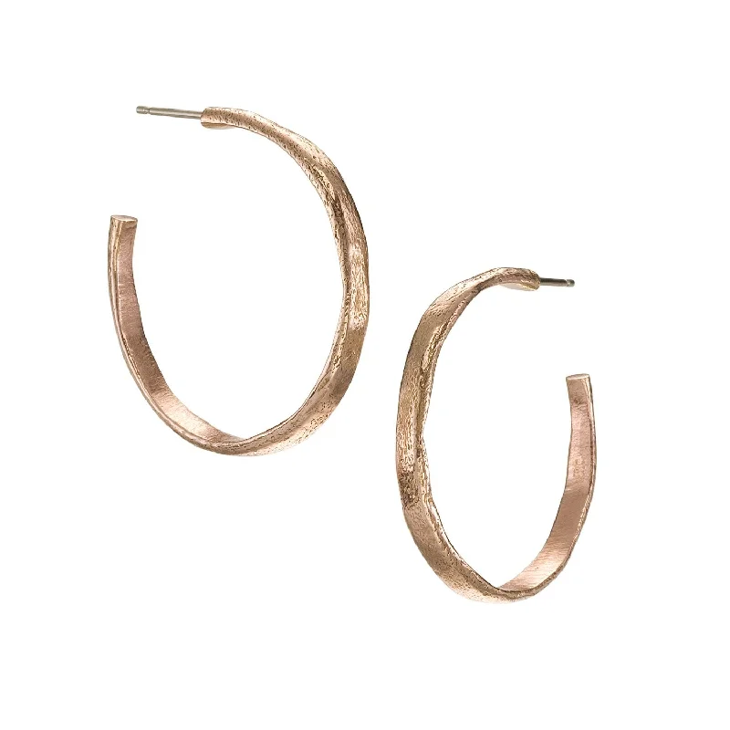 Best hoop earrings with rose gold for a romantic and warm aesthetic-Large Molten Hoop