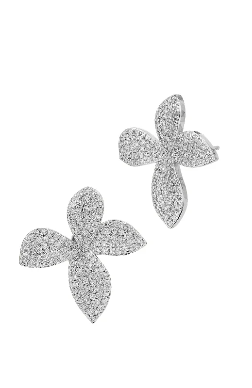 Hoop earrings with cut-out designs for a creative and lightweight effect-Large Primerome Pave