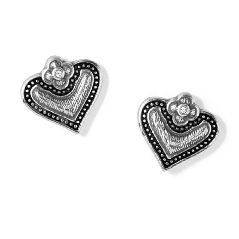 Best hoop earrings with smooth ceramic finishes for a polished, clean style-Luna Heart Mini Post Earrings