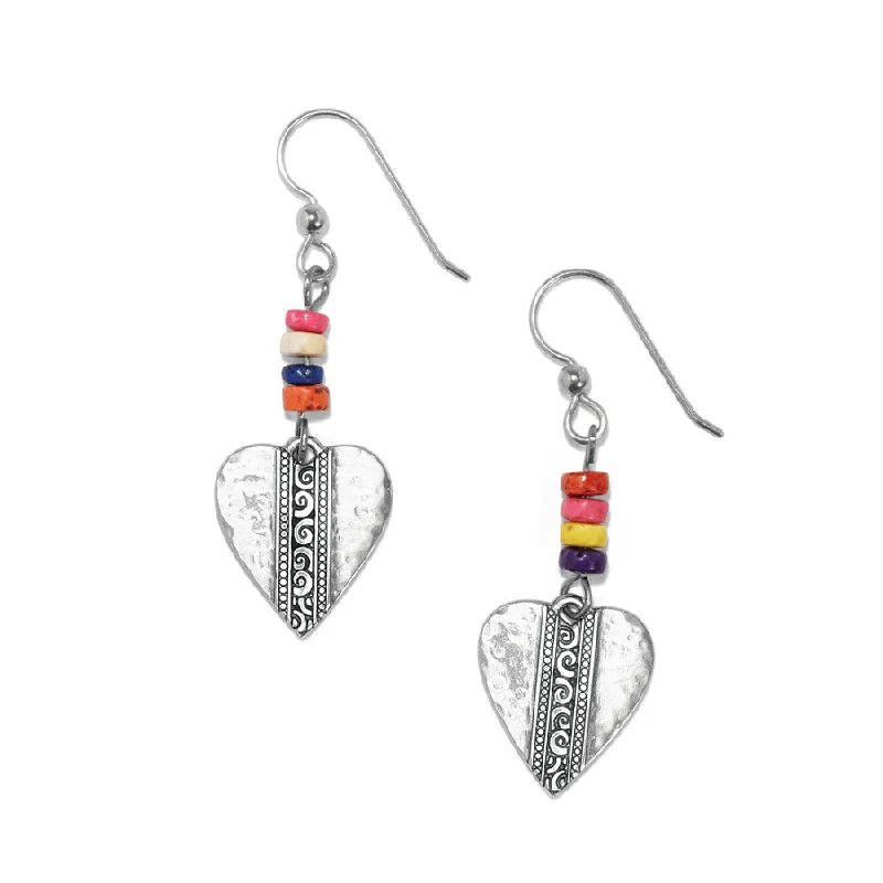 Hoop earrings with infinity loop designs for a continuous and eternal shape-Mingle Medley Beaded Heart French Wire Earrings