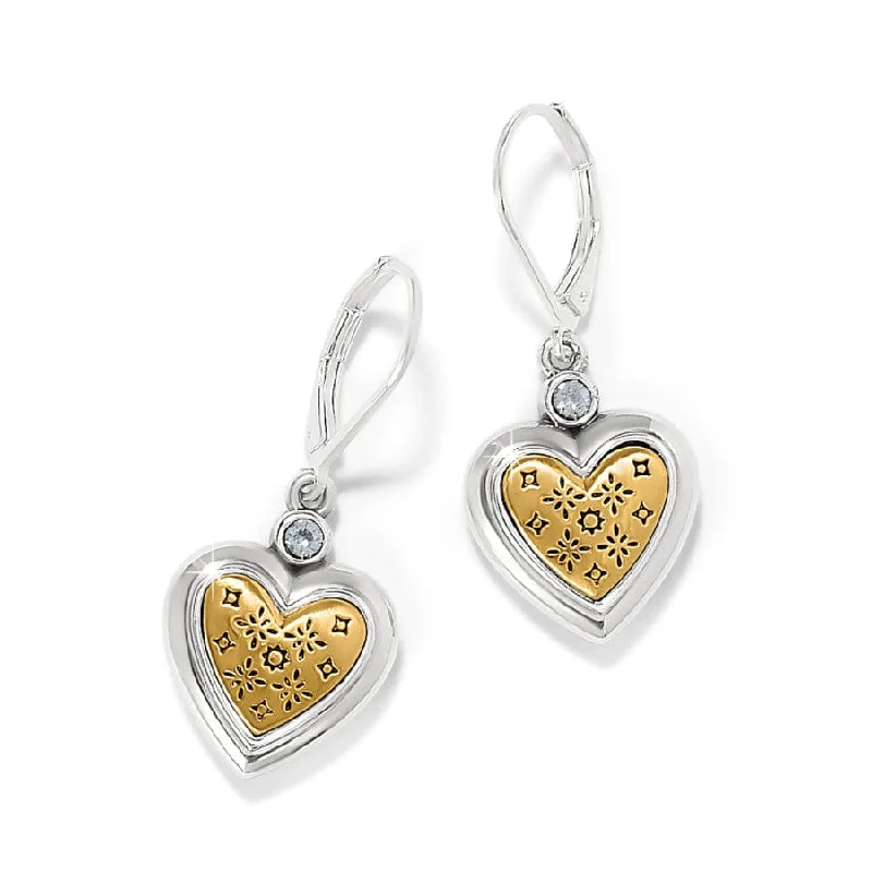 Best hoop earrings with snake-inspired designs for an edgy and fierce vibe-Mosaic Heart Two Tone  Leverback Earrings