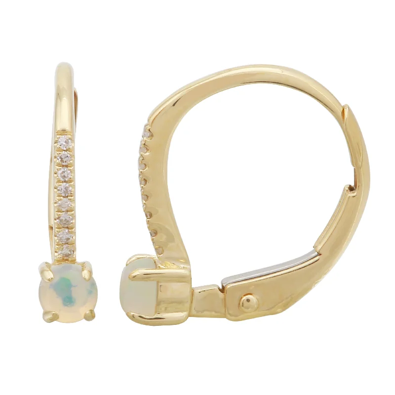 Hoop earrings with twisted leather for a chic and modern boho look-Opal Drop Hoops