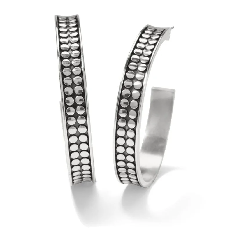 Best hoop earrings with blackened metal for an edgy and bold appearance-Pebble Dot Medium Hoops