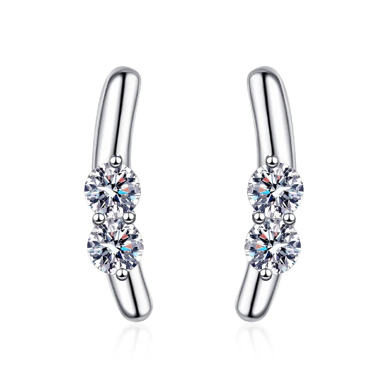 Hoop earrings with cut-out designs for a creative and lightweight effect-Rabbit Ear Sweet and Cute Moissanite Earrings