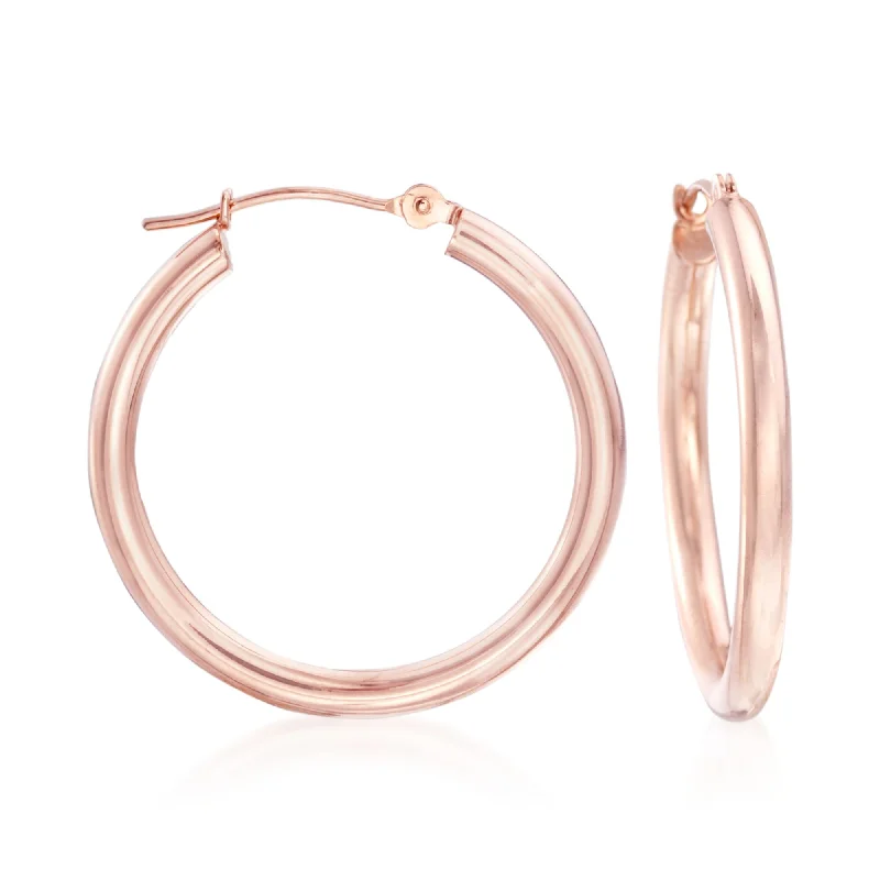 Best hoop earrings with gold for a luxurious and timeless look-Ross-Simons 2.5mm 14kt Rose Gold Hoop Earrings