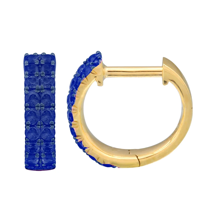 Medium hoop earrings for an everyday look with the perfect balance of style-Sapphire Hoop Earrings