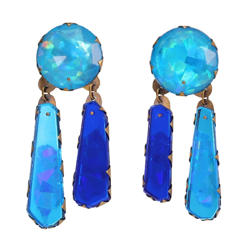 Hoop earrings with stacked layers for a bold and textured design-Sapphire Neogem Drops