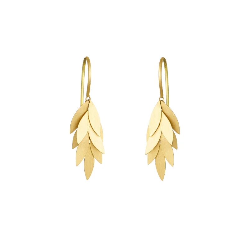 Best hoop earrings with smooth ceramic finishes for a polished, clean style-Small Golden Leaf Earrings