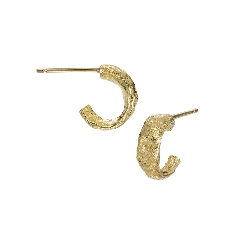 Best hoop earrings with sterling silver for an affordable and chic design-Small Molten Hoop - Yellow