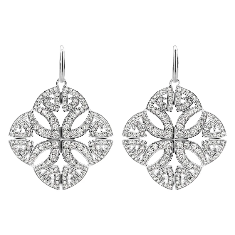 Best hoop earrings with marbled designs for a trendy and artistic effect-Soirée Pavé Earring - Sterling Silver + CZ Blanc